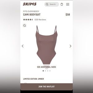 EUC Skims fits everybody cami body suit in Umber, not available online 🤩